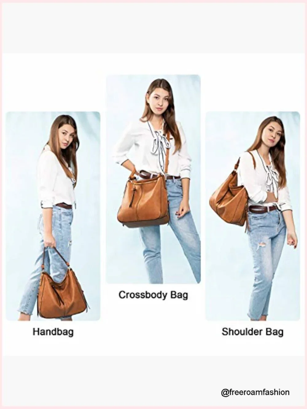Vintage Hobo Crossbody Bag Faux Leather Large Shoulder Tote Purse